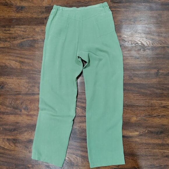 NWOT UbU I'll Be Me Lagenlook Artsey Boho Hippie Tencel Trouser Pants Green M/30 - Picture 8 of 11